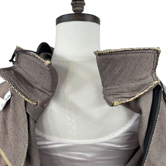 VTG 80s Tan Black Maxi Dress XL Embroidered Vest Cottage Boho Prairie Gingham - Picture 11 of 11